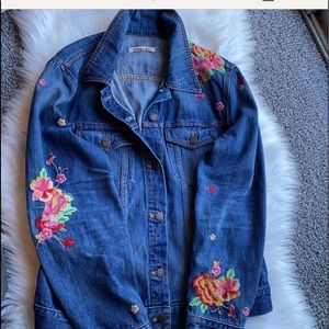 JOHNNY WAS Jean Jacket Blossom Cali Floral XL